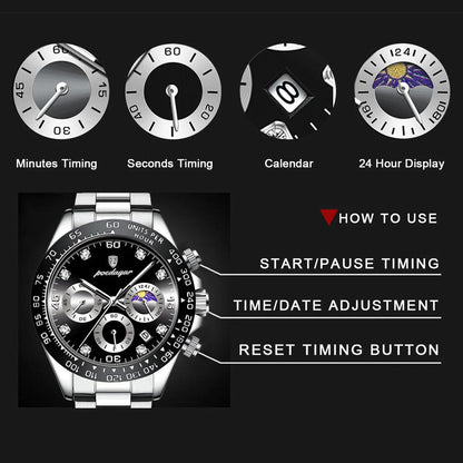 Montre homme Poedagar Chronographe - L'Élégance au Service de la Performance